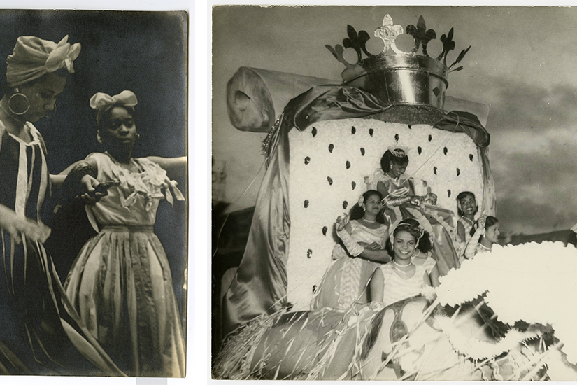 Women dancing in the Carnival Parade, undated. Cuban Photograph Collection. Cuban Heritage Collection, University of Miami Libraries. Float from Federación de Sociedades Cubanas de Color, undated. Cuban Photograph Collection. Cuban Heritage Collection, University of Miami Libraries.