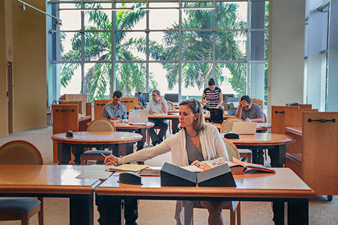 The Goizueta Pavilion filled with researchers. 