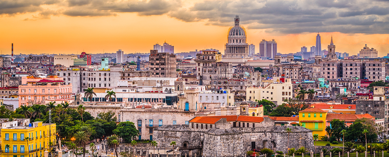 Skyline of the city of Havana. 